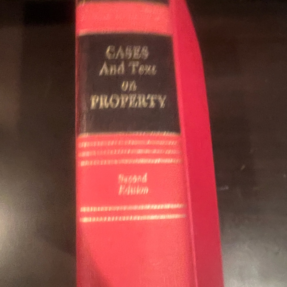 Cases and Text on Property Law Book - Little Brown and Company 1969 Used